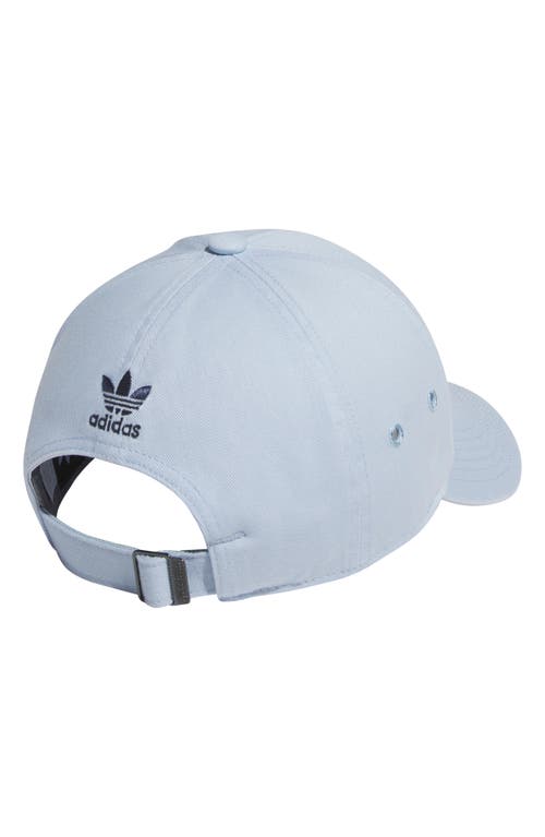 Adidas Originals Adidas Relaxed Cotton Baseball Cap In Clear Sky Blue/night Indigo