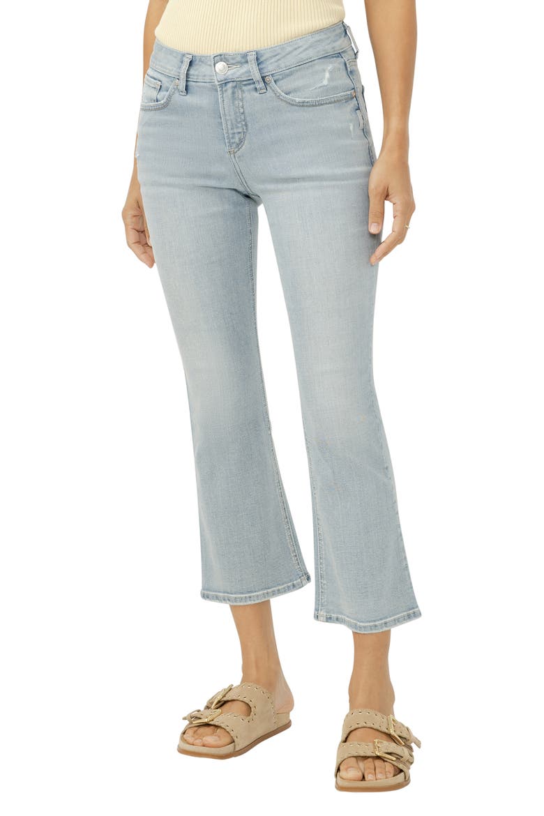 Suki Curvy Raw Hem Kick Flare Jeans, Main, color, BASS ROCK
