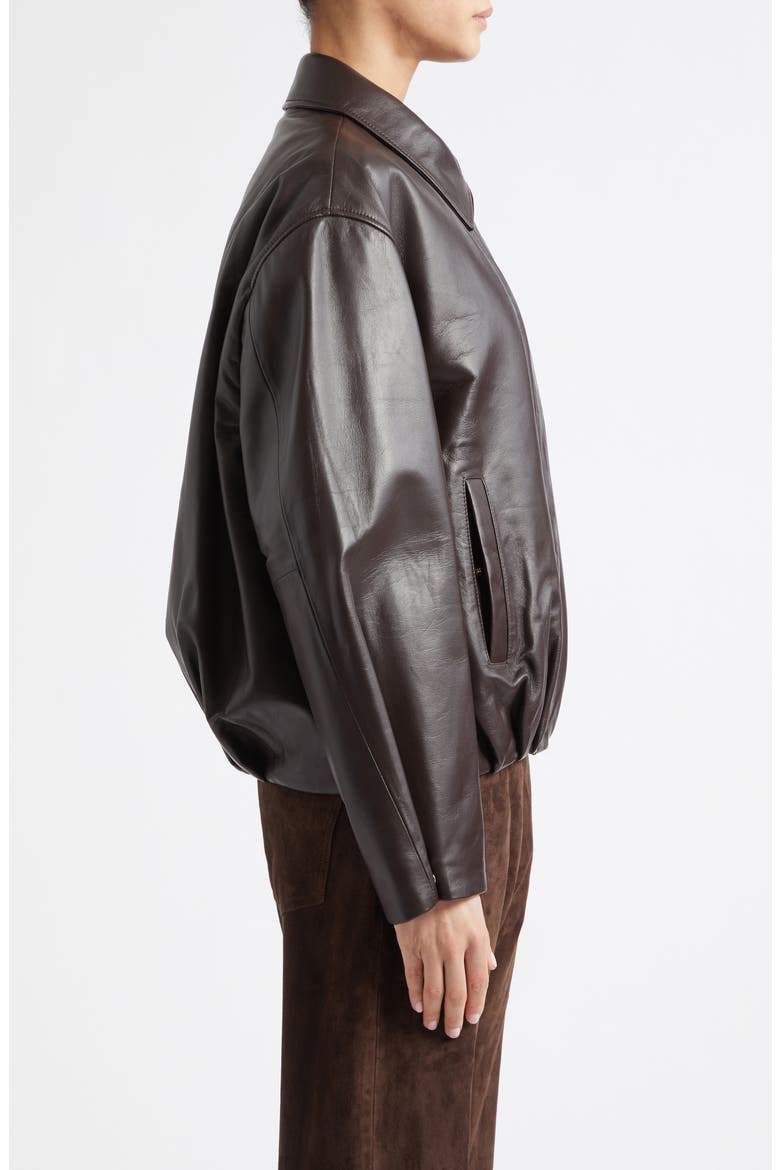 Melis Leather Bomber Jacket, Alternate, color, COFFEE BEAN