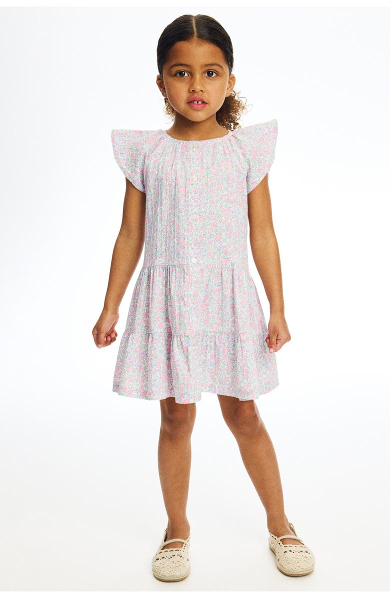 H&M Tiered Seersucker Dress, Alternate, color, White/Pink Floral