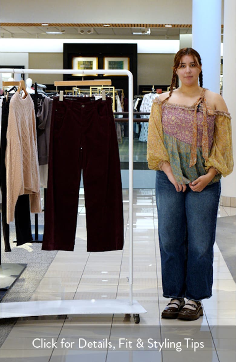 Saige Mid Rise Ankle Wide Leg Corduroy Pants, sales video thumbnail