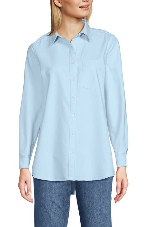 売れ筋商品|||ランズエンド カットソー トップス レディース Women's Slub Top Periwinkle/white stripes 送料無料】 ランズエンド レディース シャツ トップス Plus Size