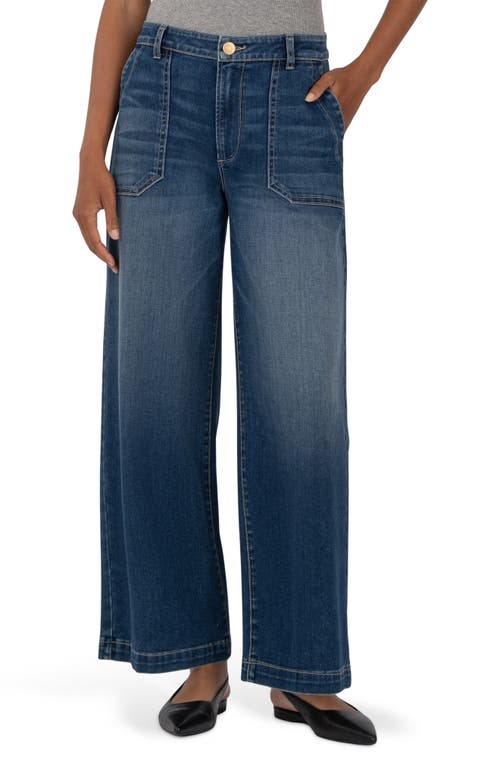 Kut From The Kloth Meg Mid Rise Ankle Wide Leg Jeans In Blue