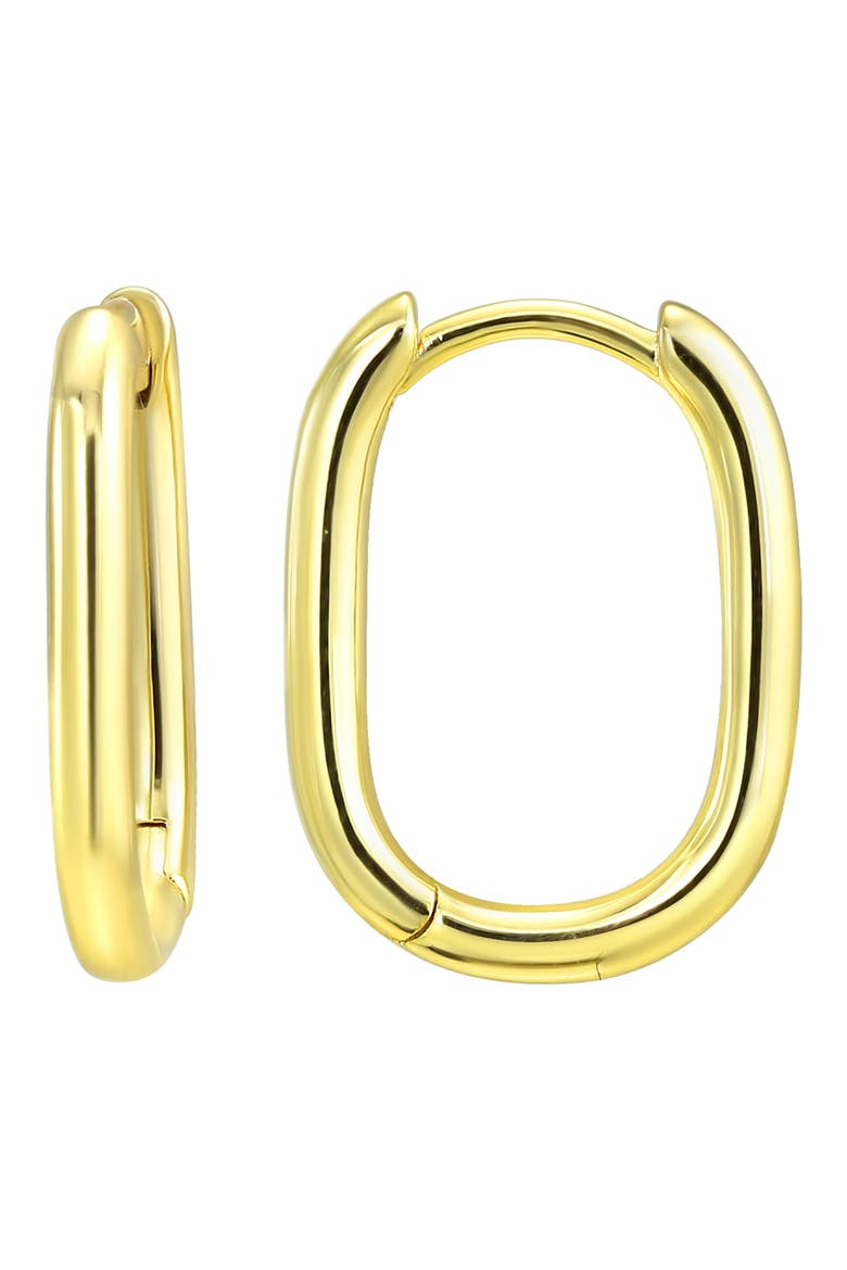 Oval Huggie Hoop Earrings, Main, color, GOLD