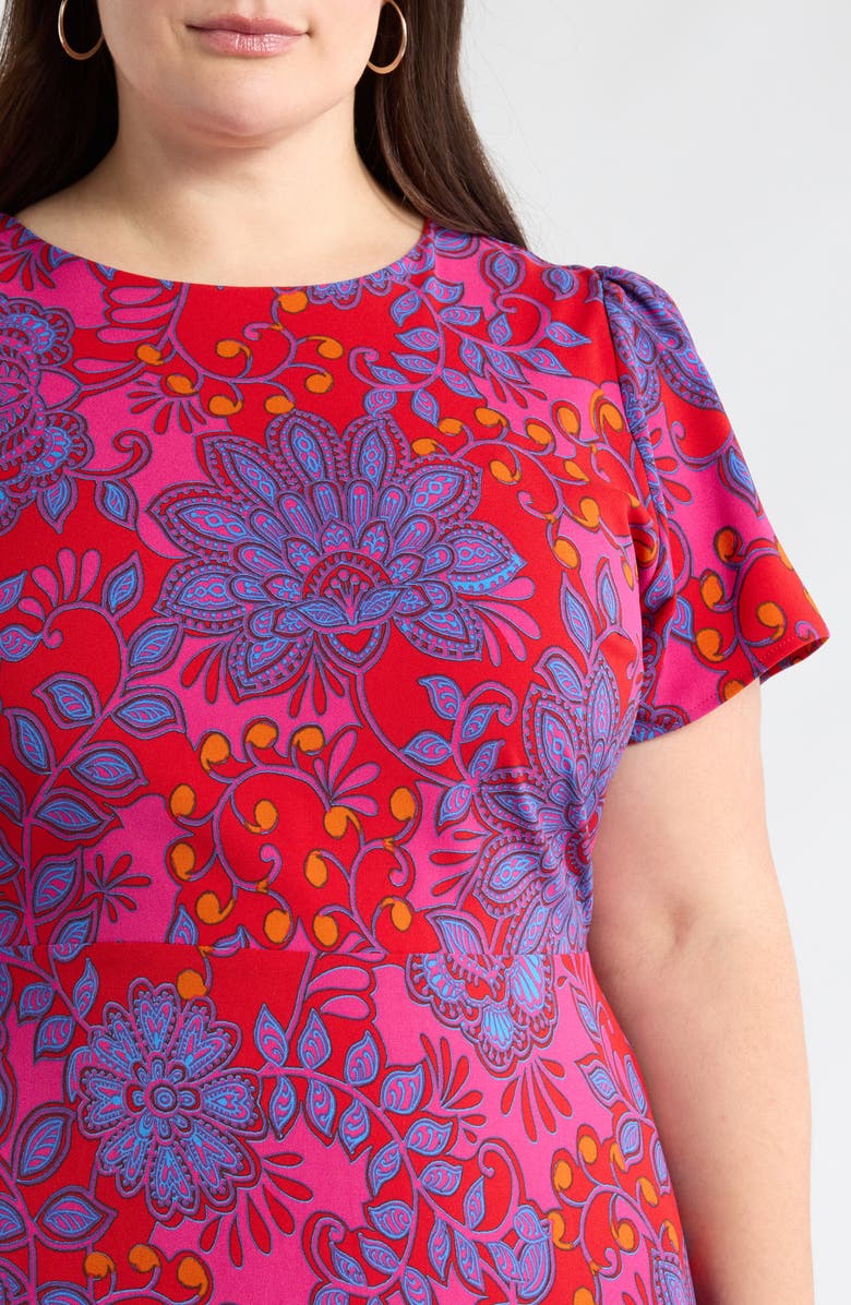 SUGARLIPS Darret Floral Ruffle Maxi Dress, Alternate, color, Fuchsia-Multi