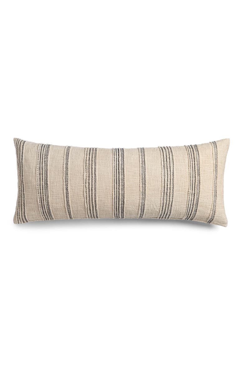 Tide Stripe Lumbar Pillow, Main, color, BEIGE