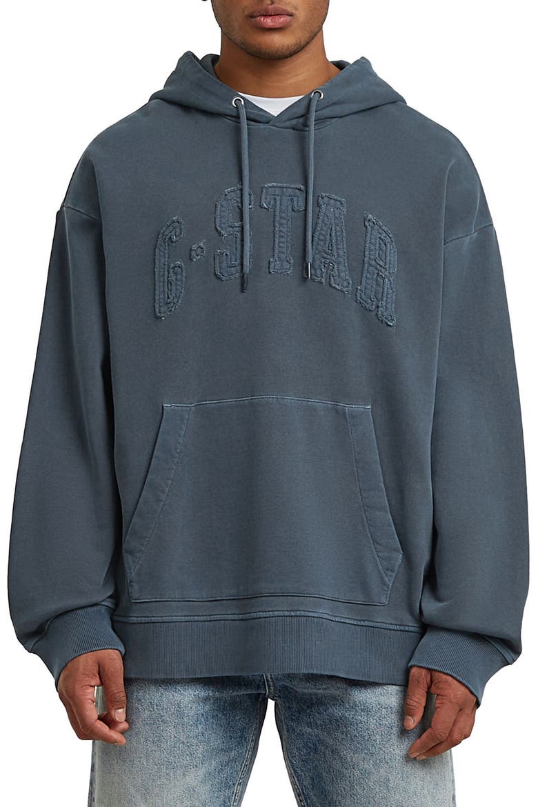 Appliqué Logo Hoodie, Main, color, DARK PATRIOT BLUE
