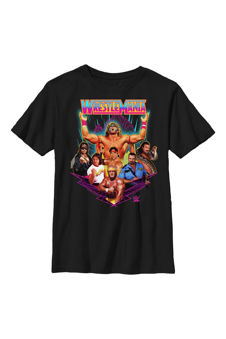 Boy's WWE Futuristic WrestleMania Team  Graphic T-Shirt, Main, color, Black