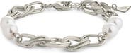 Sterling Forever Ivanna Faux Pearl Chain Bracelet
