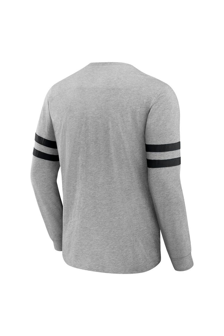 Men's NFL x Darius Rucker Collection by Fanatics Heather Gray Las Vegas Raiders Henley Long Sleeve T-Shirt, Alternate, color, Heather Gray