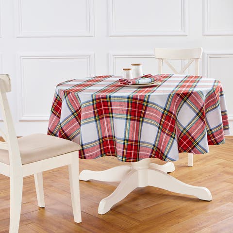 Linen Round Tablecloth - Stewart Plaid