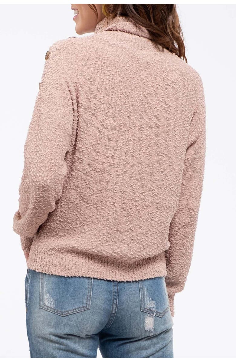 Blu Pepper Button Turtleneck Sweater, Alternate, color, 