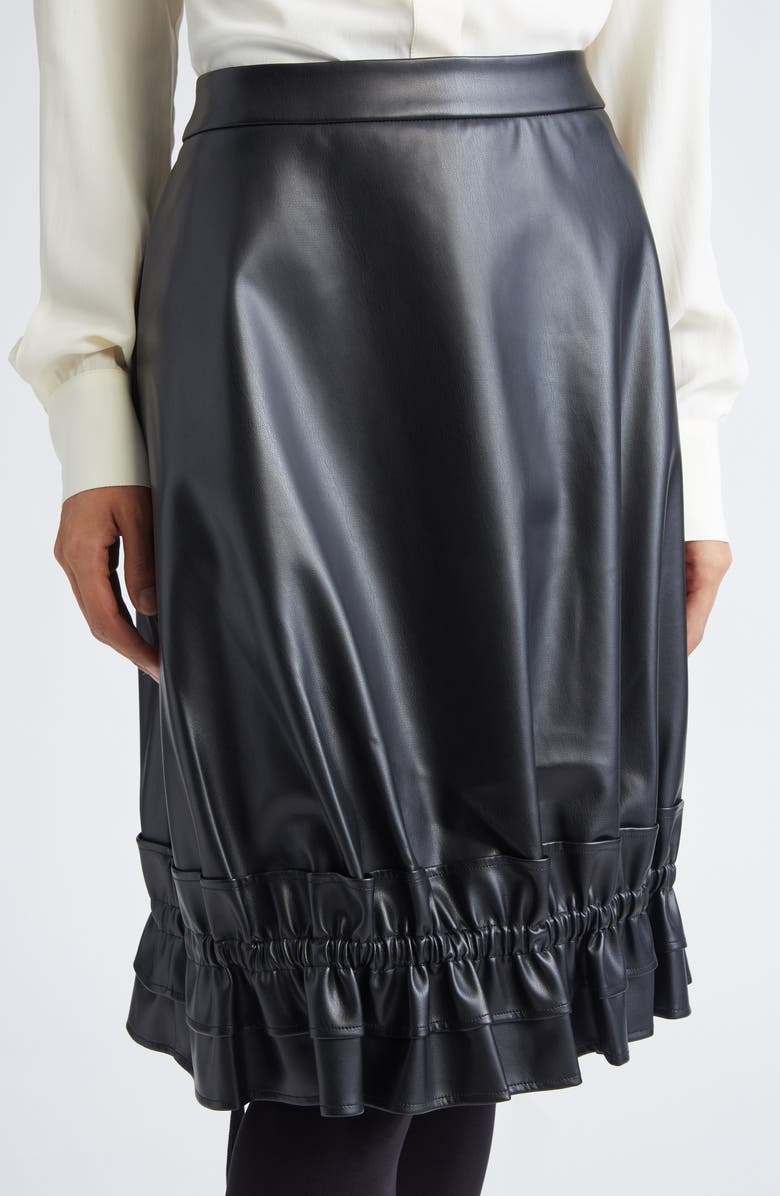 renaissance renaissance Natasha Faux Leather Wrap Skirt, Alternate, color, Black Leather