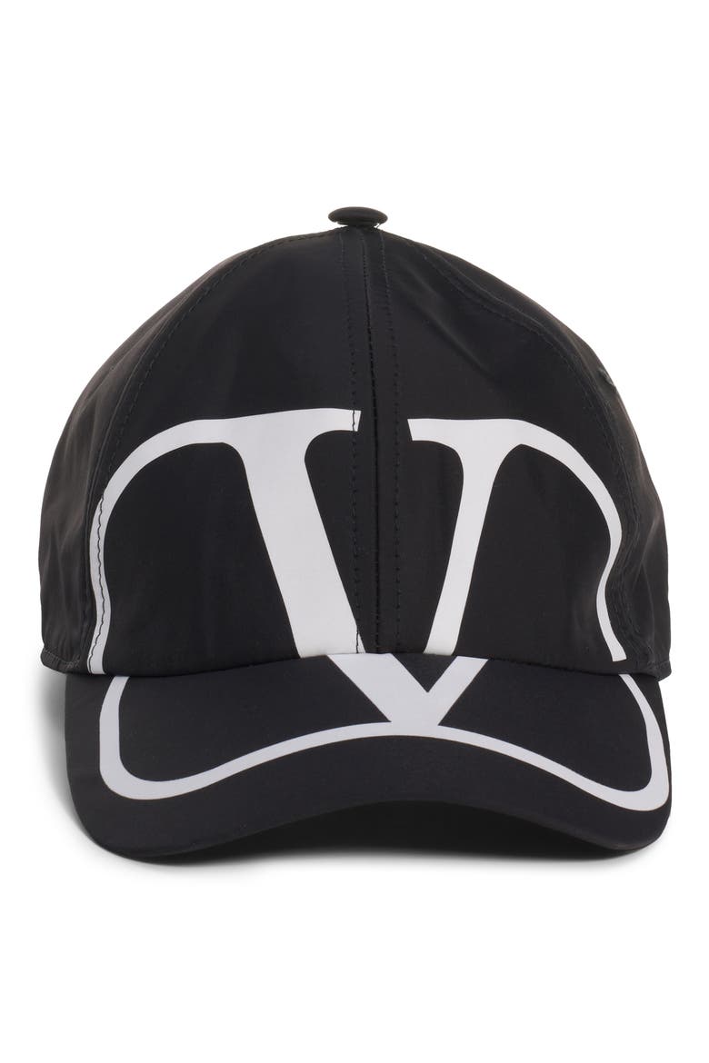 Valentino VLOGO Baseball Cap, Main, color, BLACK/ WHITE