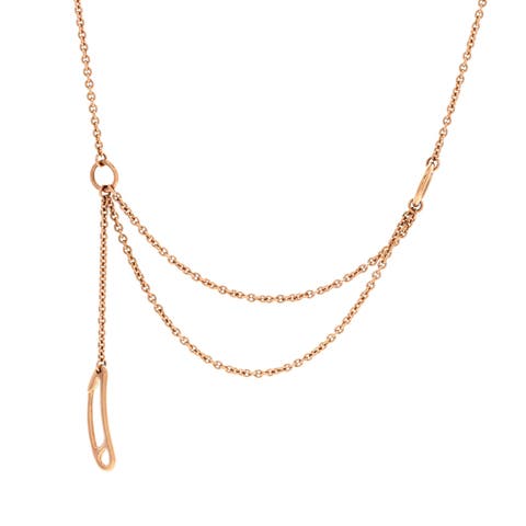 Chaine d'Ancre Punk Double Strand Necklace 18K Rose Gold