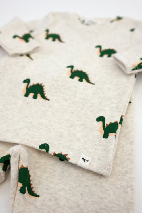 Oh Baby ! Dinosaur Print Two Piece Set In Malt