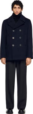 SANDRO Straight-fit wool-blend coat