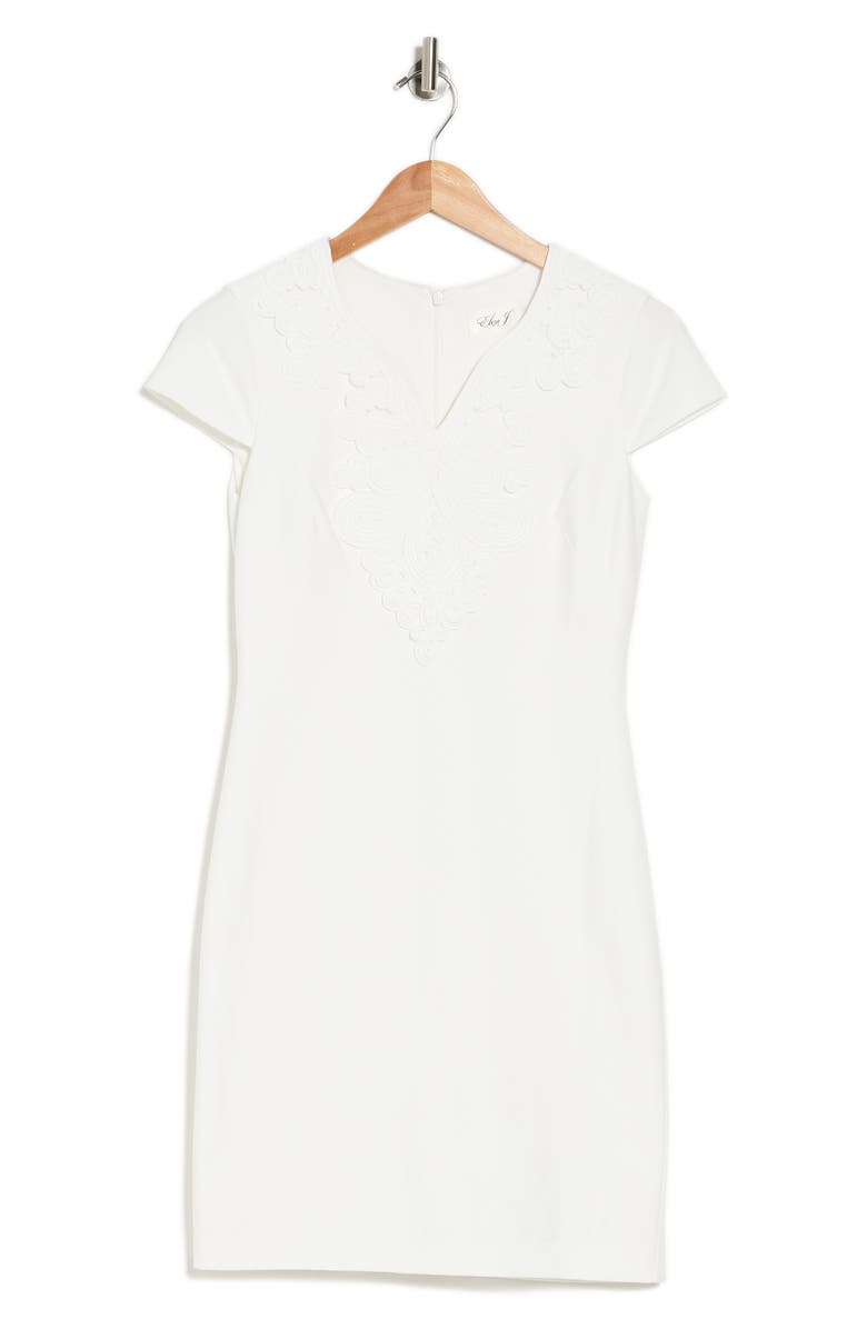 Eliza J Passementerie Trim Sheath Dress, Alternate, color, 