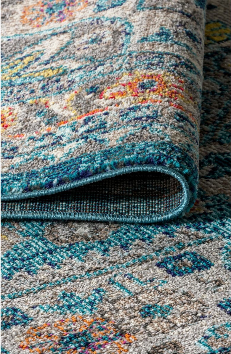 JONATHAN Y Bohemian FLAIR Boho Vintage Area Rug, Alternate, color, Blue/Yellow