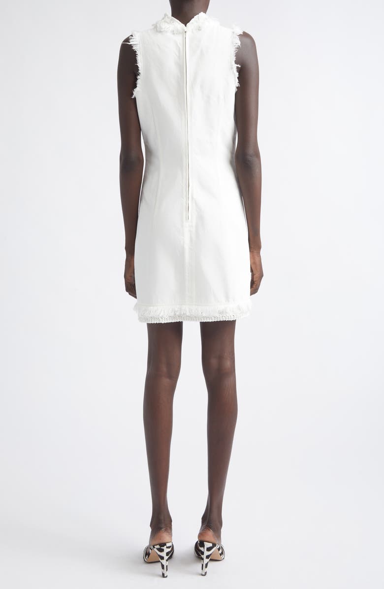 FERRAGAMO Fringed Denim Minidress, Alternate, color, Mascarpone