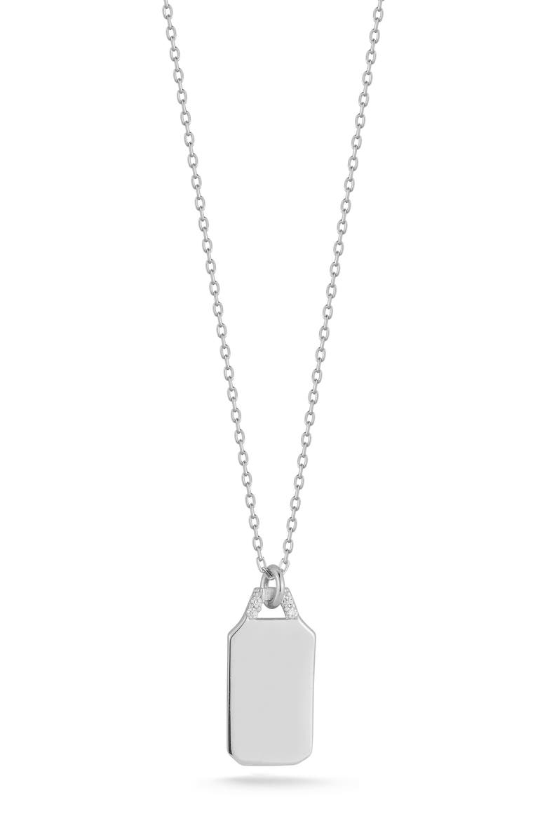 Tag Pendant Necklace, Main, color, SILVER