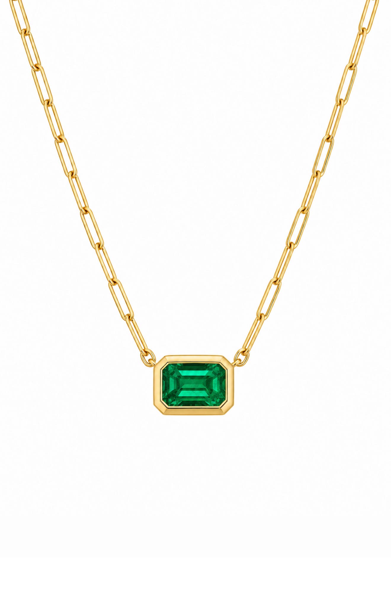 Bezel Set Moissanite Pendant Necklace