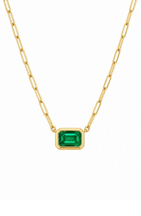Bezel Set Moissanite Pendant Necklace