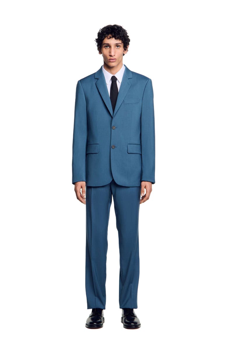 SANDRO Wool suit jacket, Alternate, color, Thunderstorm Blue