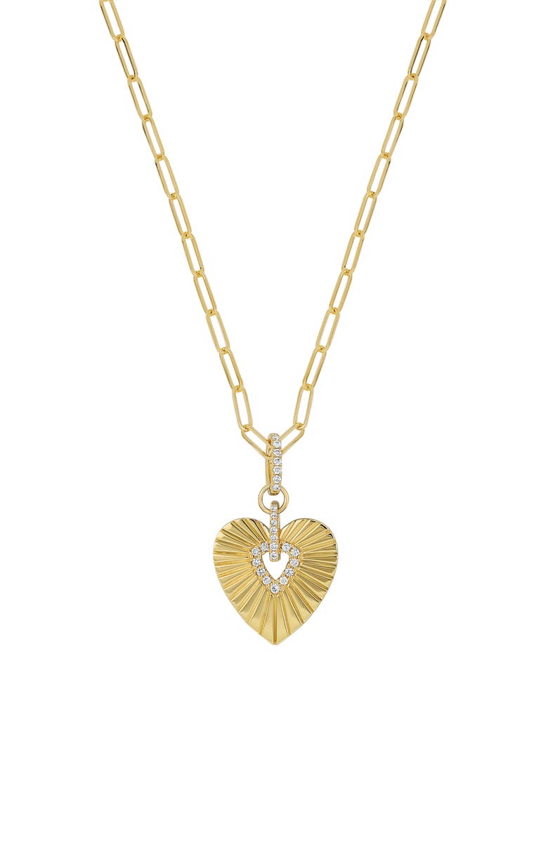 Bony Levy Kiera Diamond Heart Medallion Necklace, Main, color, 18K Yellow Gold