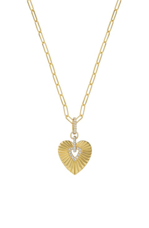 Kiera Diamond Heart Medallion Necklace