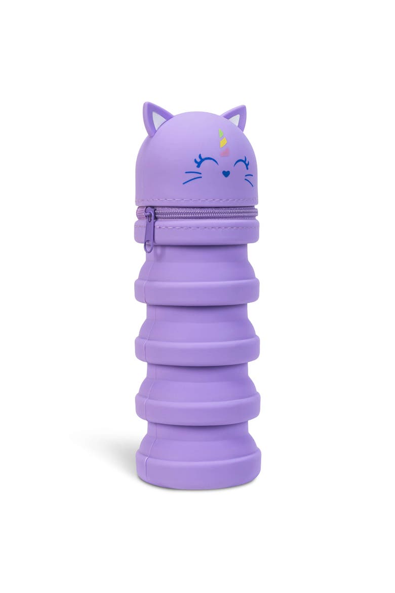 Retractable Pencil Case, Unicorn, Alternate, color, Purple