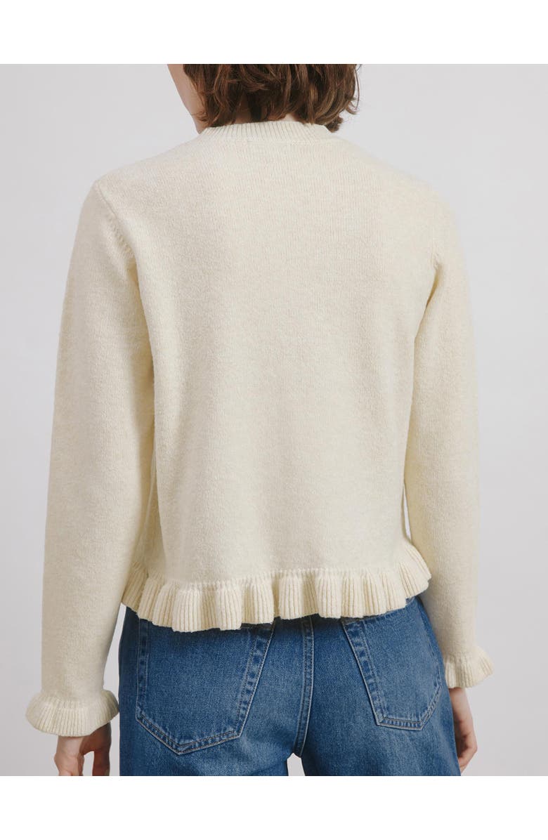 Albaray Frill Button Cardigan, Alternate, color, Buttermilk