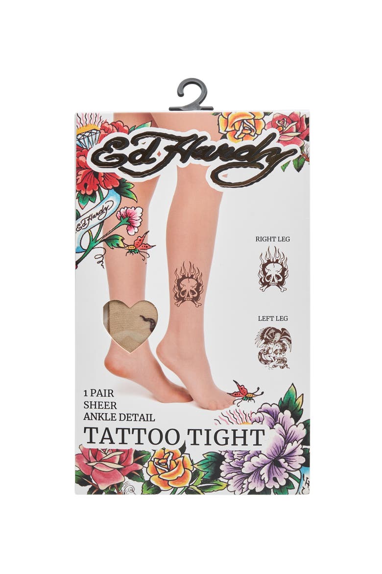 Skull Tattoo Tights 1-Pack, Alternate, color, Nude