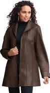 Roaman's Plus Size A Line Leather Jacket