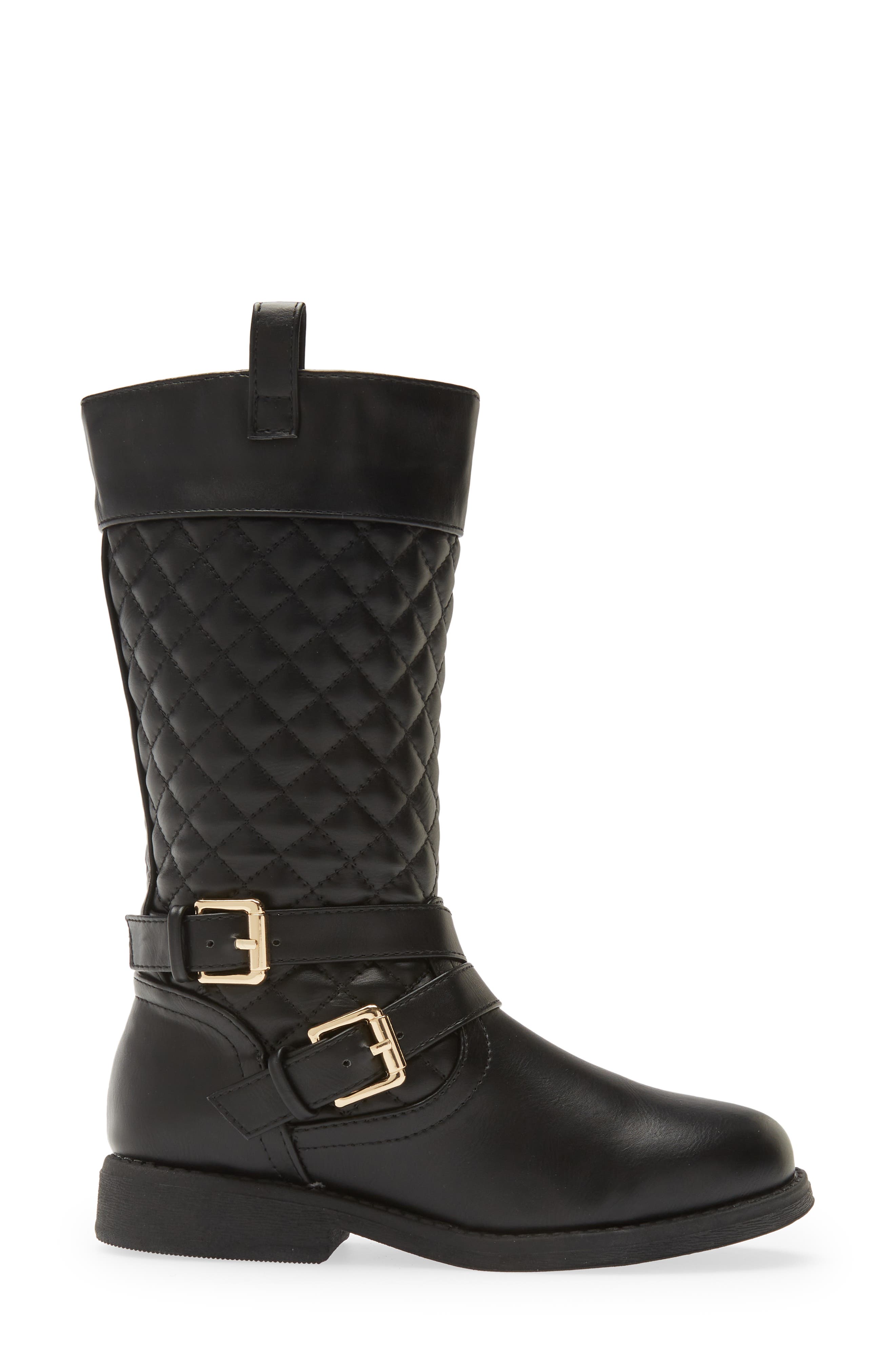 DREAM PAIRS Moto Knee High Boot, Alternate, color, Black