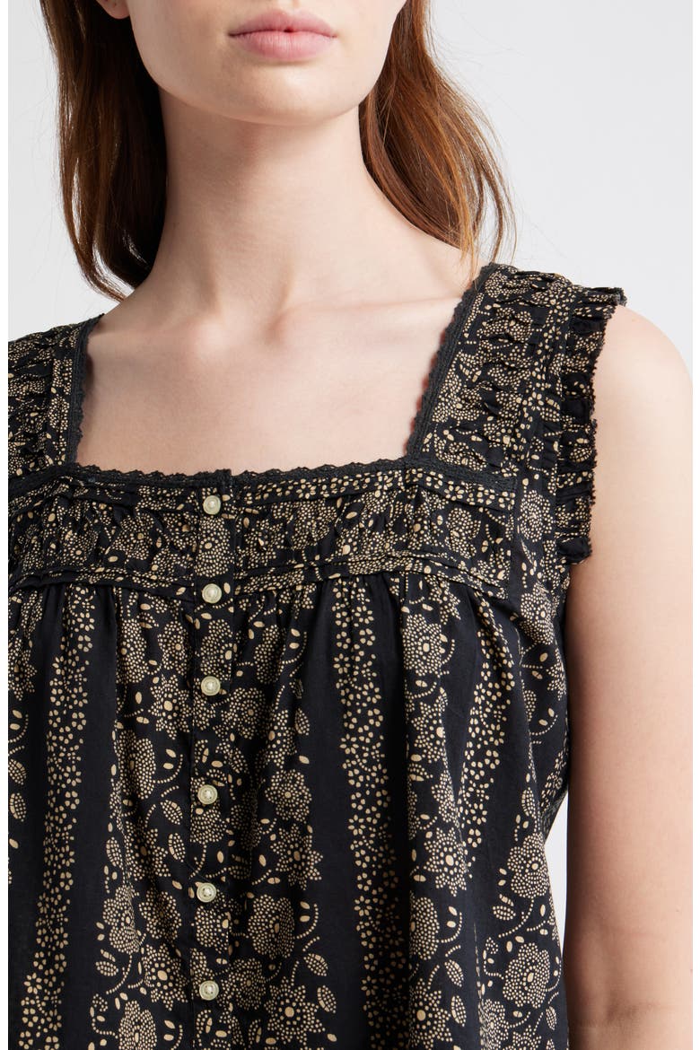 The Victorian Lace Trim Tank, Alternate, color, BLACK AND CREAM TOKEN FLORAL