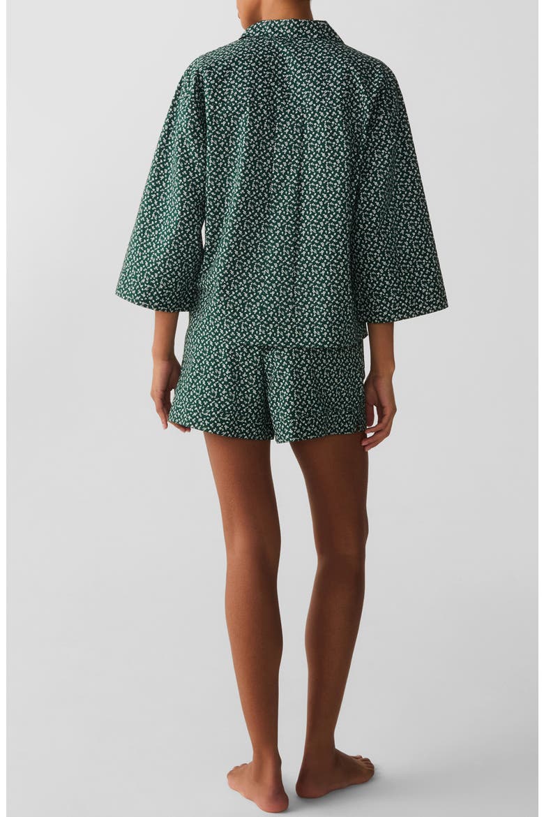 Olivia Cotton Poplin Short Pajamas, Alternate, color, MEDIUM GREEN