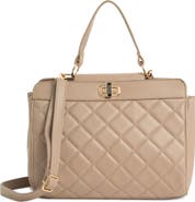 Badgley Mischka Collection Diamond Quilted Tote Bag