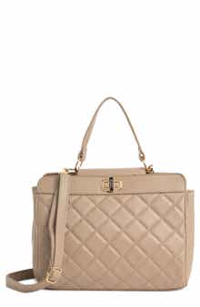 Badgley Mischka Collection Diamond Quilted Tote Bag