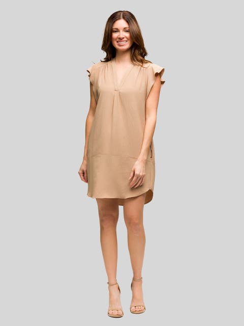 V-Neck Sleeveless Maxi Dress with Belt