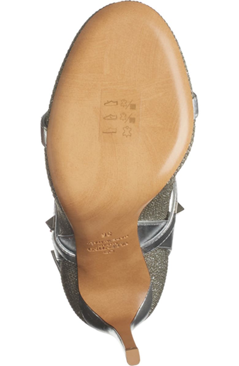 Valentino Garavani Metallic Caged Knit Bootie, Alternate, color,