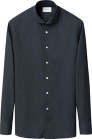 Eton Contemporary Fit Houndstooth Flannel Dress Shirt