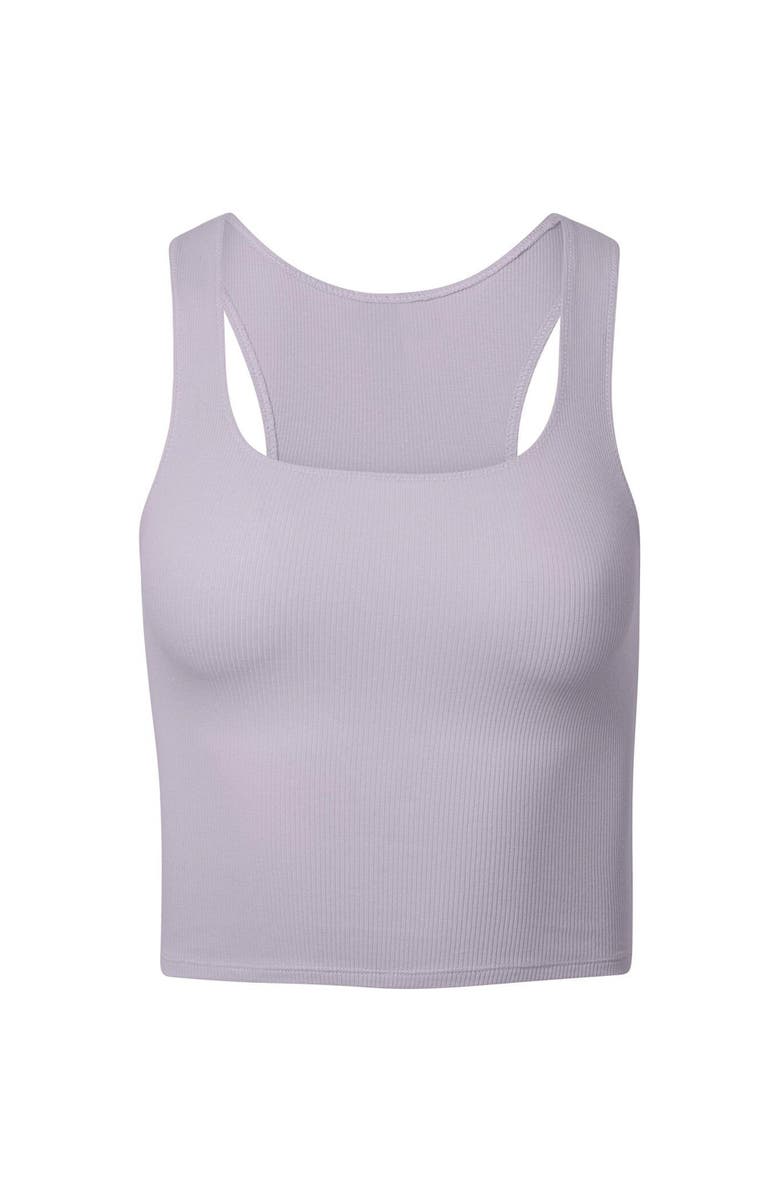 Nueskin Jody Rib Cotton Cropped Tank, Main, color, Light Purple