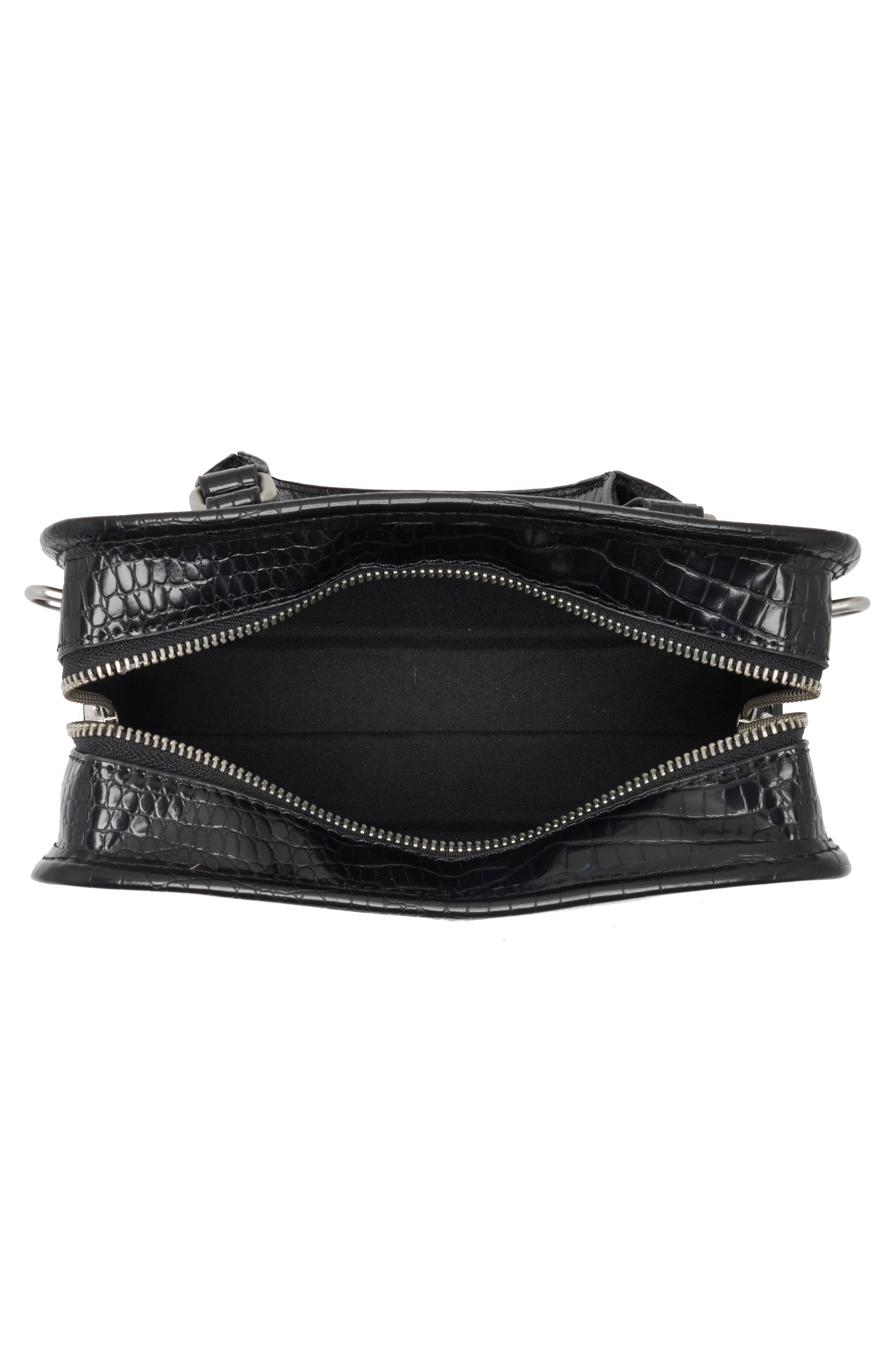 Mini Zip Top Handle Bag, Alternate, color, BLACK