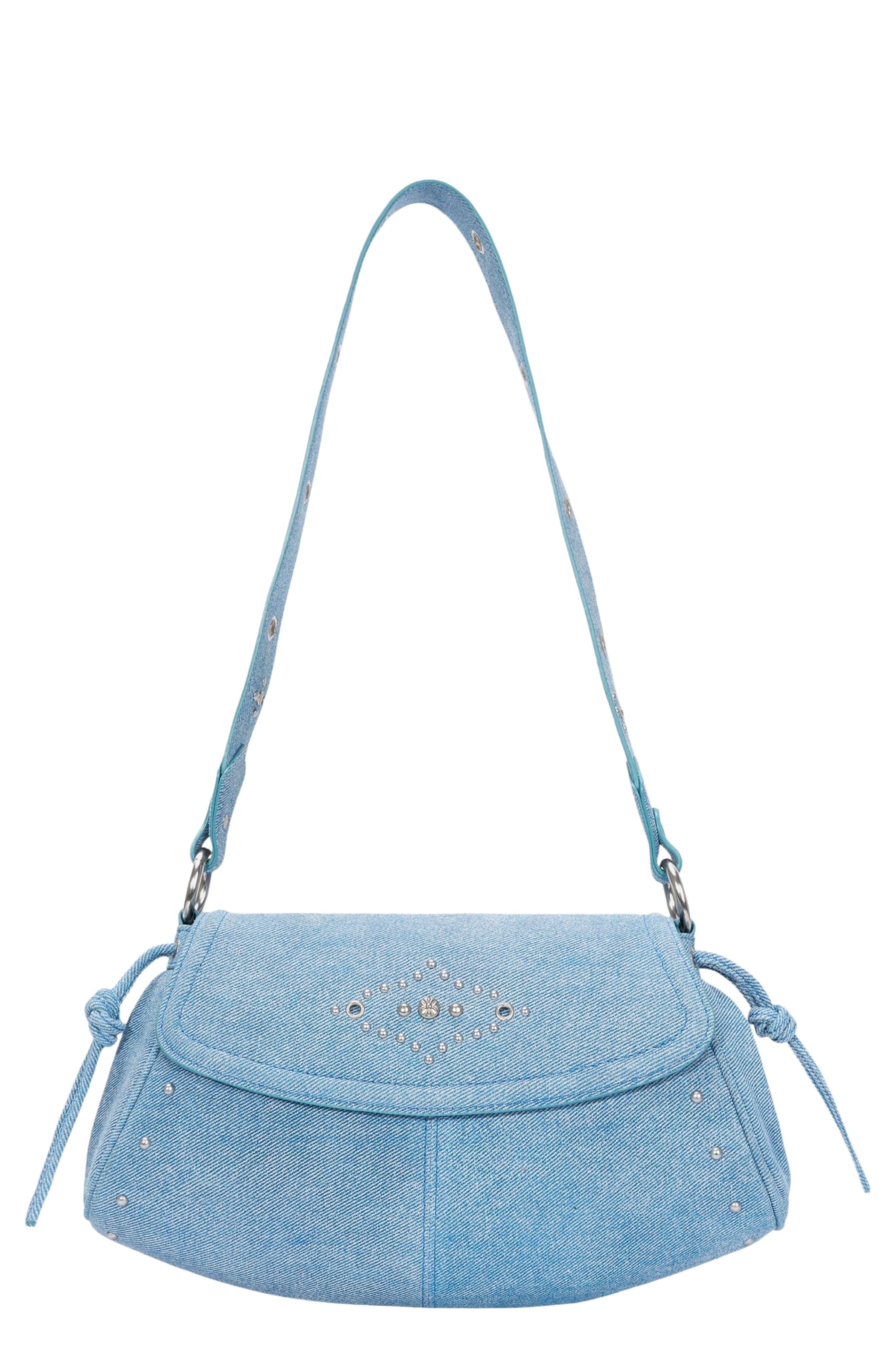 Oryany Moroccan Stud Shoulder Bag, Main, color, Denim Blue
