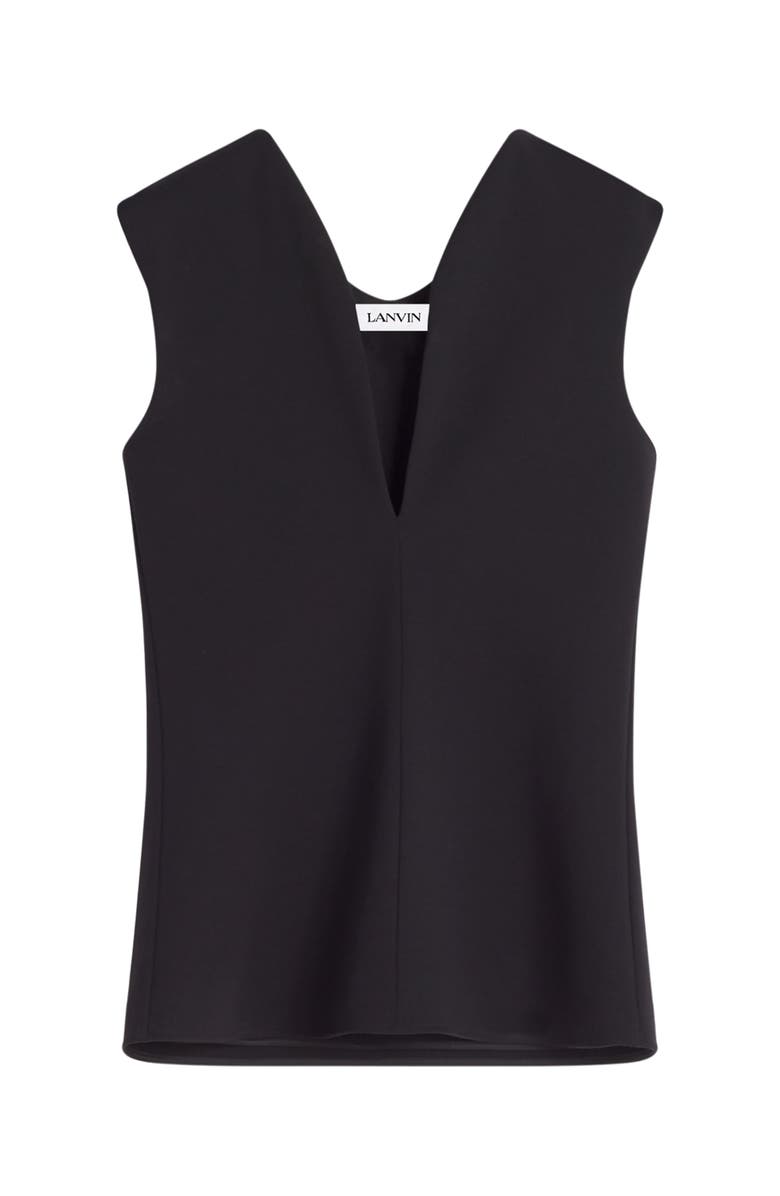 Lanvin Jersey Top With A Plunging Neckline, Alternate, color, Black