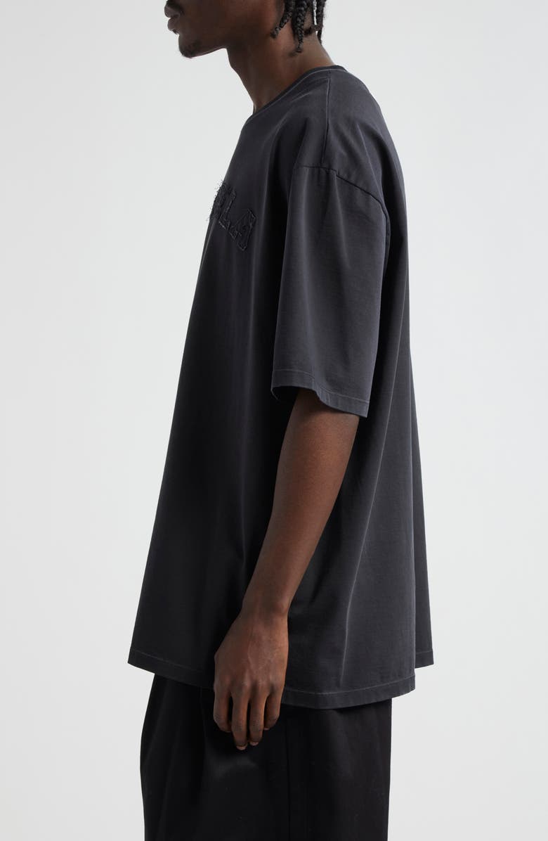Maison Margiela Distressed Appliqué Logo Cotton T-Shirt, Alternate, color, 