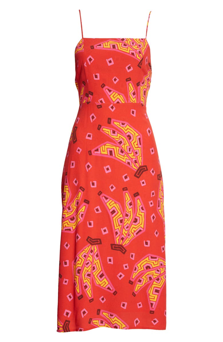 FARM Rio Red Tiki Bananas Tie Back Dress, Alternate, color,