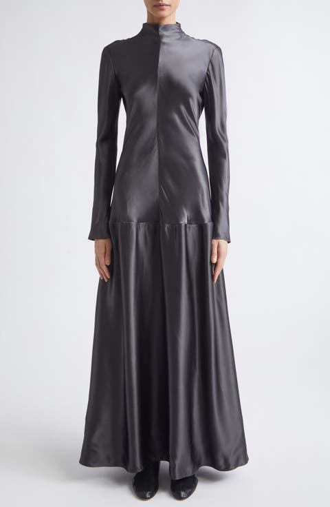 Mila Bias Cut Long Sleeve Gown