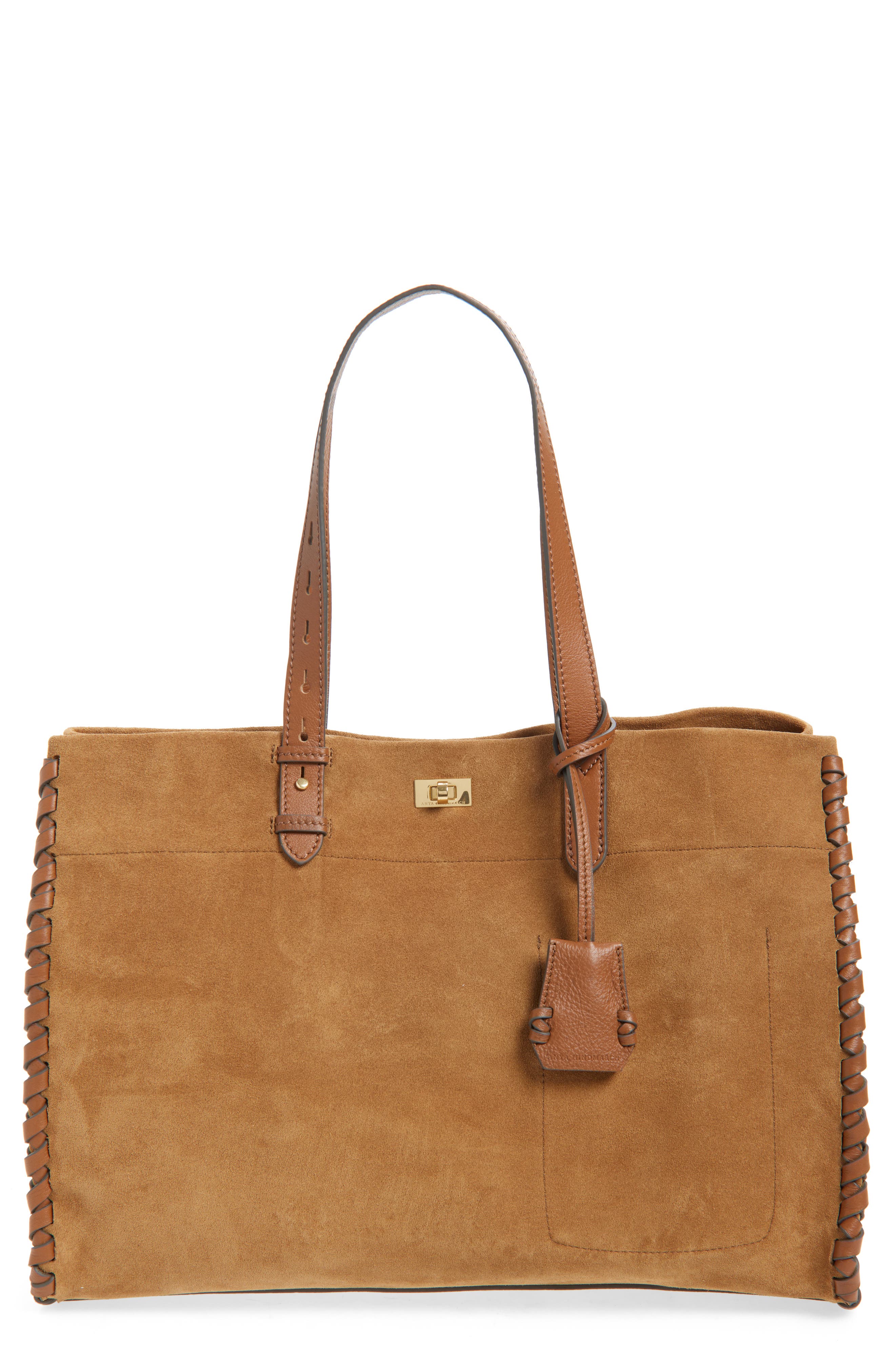 Anya Hindmarch Mortimer Whipstitch Tote, Main, color, Pecan